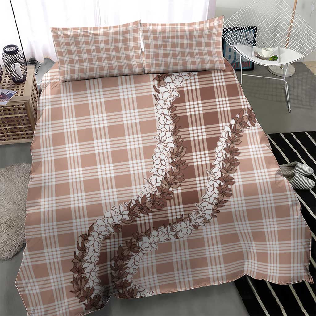 Beige Hawaii Palaka Bedding Set Hawaiian Honohono Lei