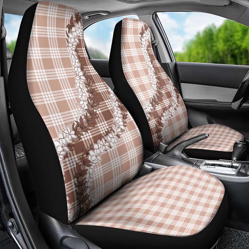 Beige Hawaii Palaka Car Seat Cover Hawaiian Honohono Lei