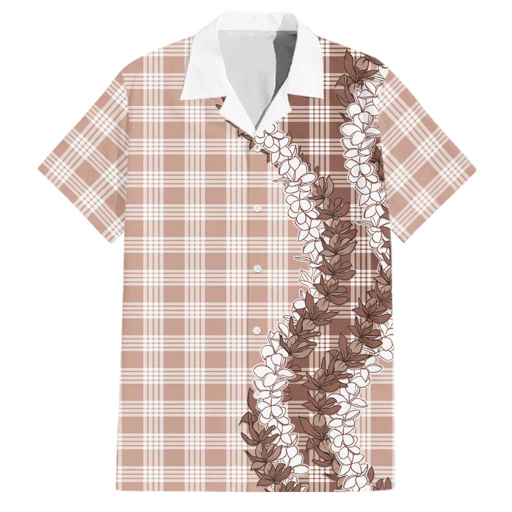 Hawaii Palaka Honohono Lei – Family Matching Off-Shoulder Dress & Hawaiian Shirt – Beige LT05 Dad's Shirt - Short Sleeve Beige - Polynesian Pride