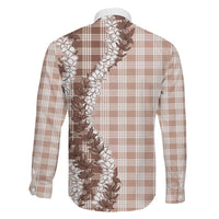 Hawaii Palaka Honohono Lei – Family Matching Off-Shoulder Dress & Hawaiian Shirt – Beige LT05 - Polynesian Pride