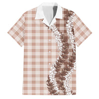 Beige Hawaii Palaka Family Matching Short Sleeve Bodycon Dress and Hawaiian Shirt Hawaiian Honohono Lei LT05 Dad's Shirt - Short Sleeve Beige - Polynesian Pride