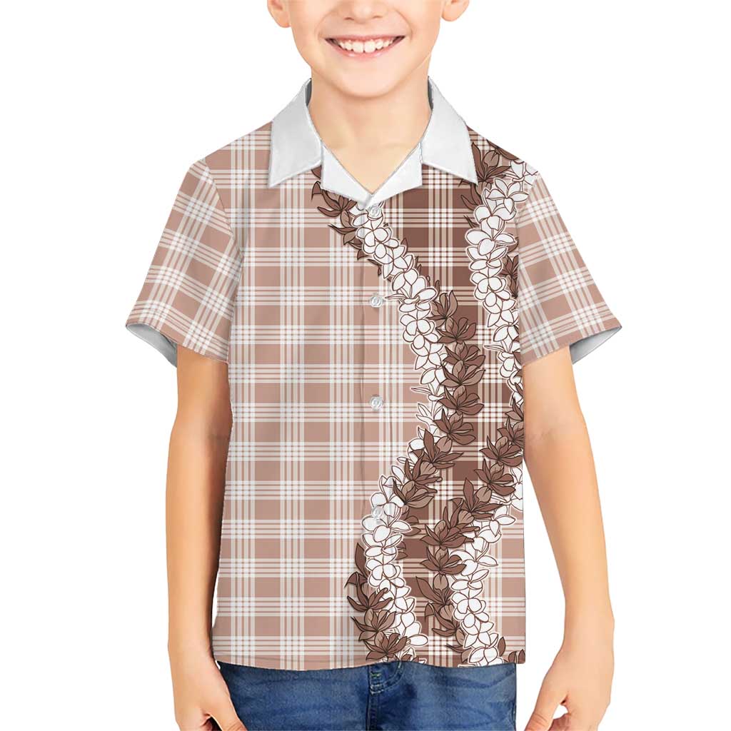 Beige Hawaii Palaka Family Matching Summer Maxi Dress and Hawaiian Shirt Hawaiian Honohono Lei LT05 Son's Shirt Beige - Polynesian Pride