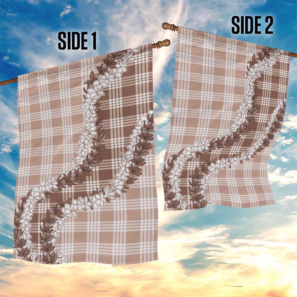 Beige Hawaii Palaka Garden Flag Hawaiian Honohono Lei