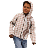 Beige Hawaii Palaka Kid Hoodie Hawaiian Honohono Lei