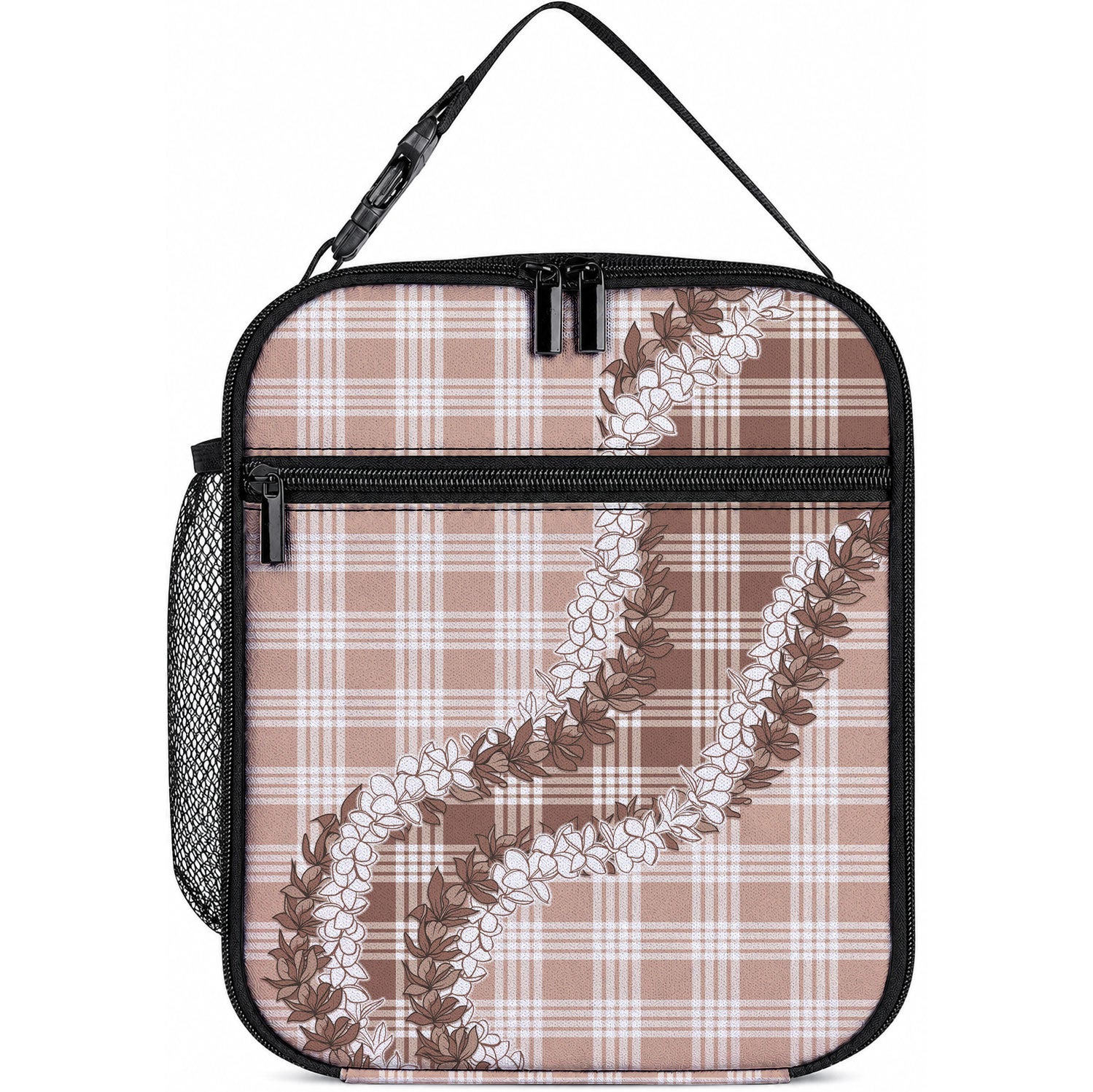 Beige Hawaii Palaka Lunch Bag Hawaiian Honohono Lei