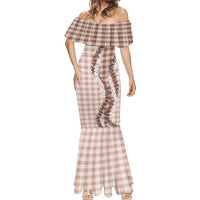 Beige Hawaii Palaka Mermaid Dress Hawaiian Honohono Lei