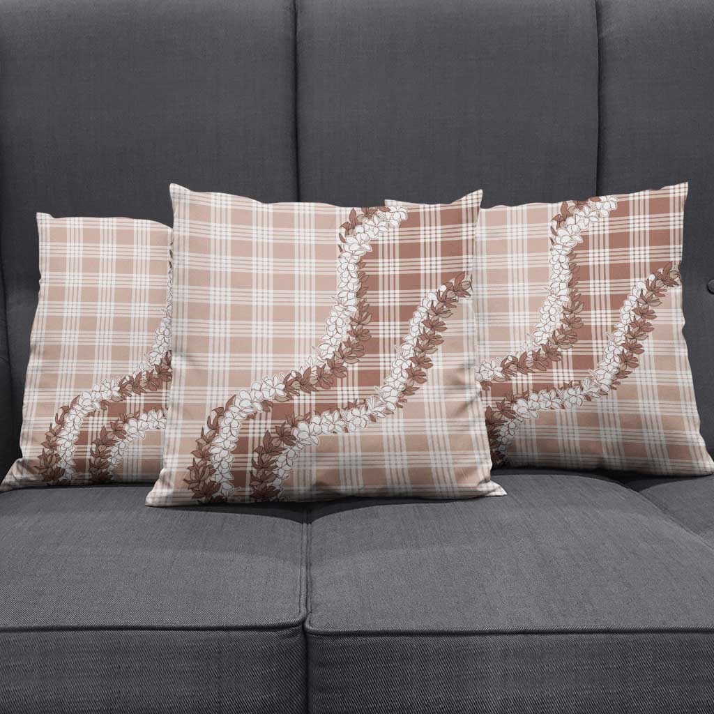 Beige Hawaii Palaka Pillow Cover Hawaiian Honohono Lei