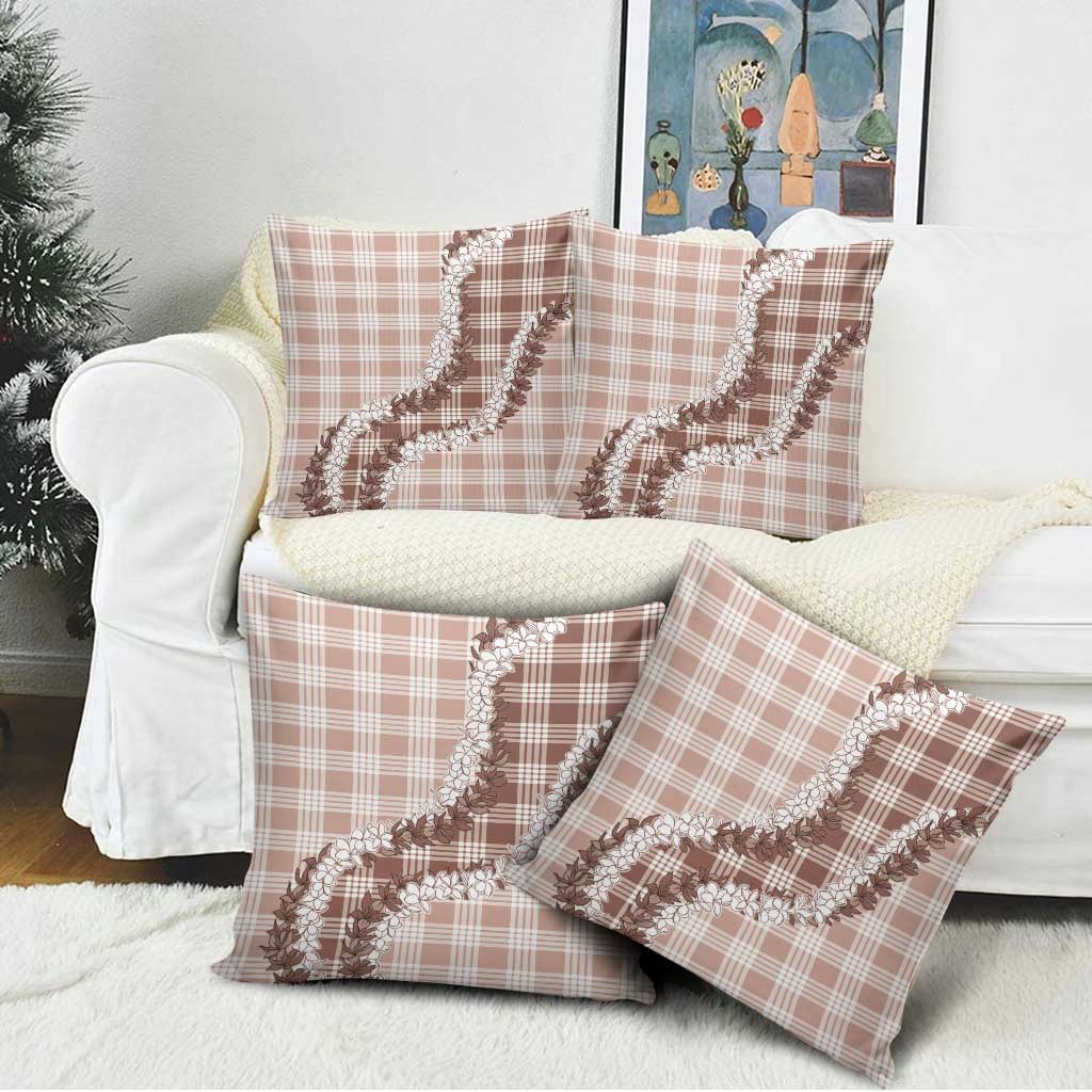 Beige Hawaii Palaka Pillow Cover Hawaiian Honohono Lei