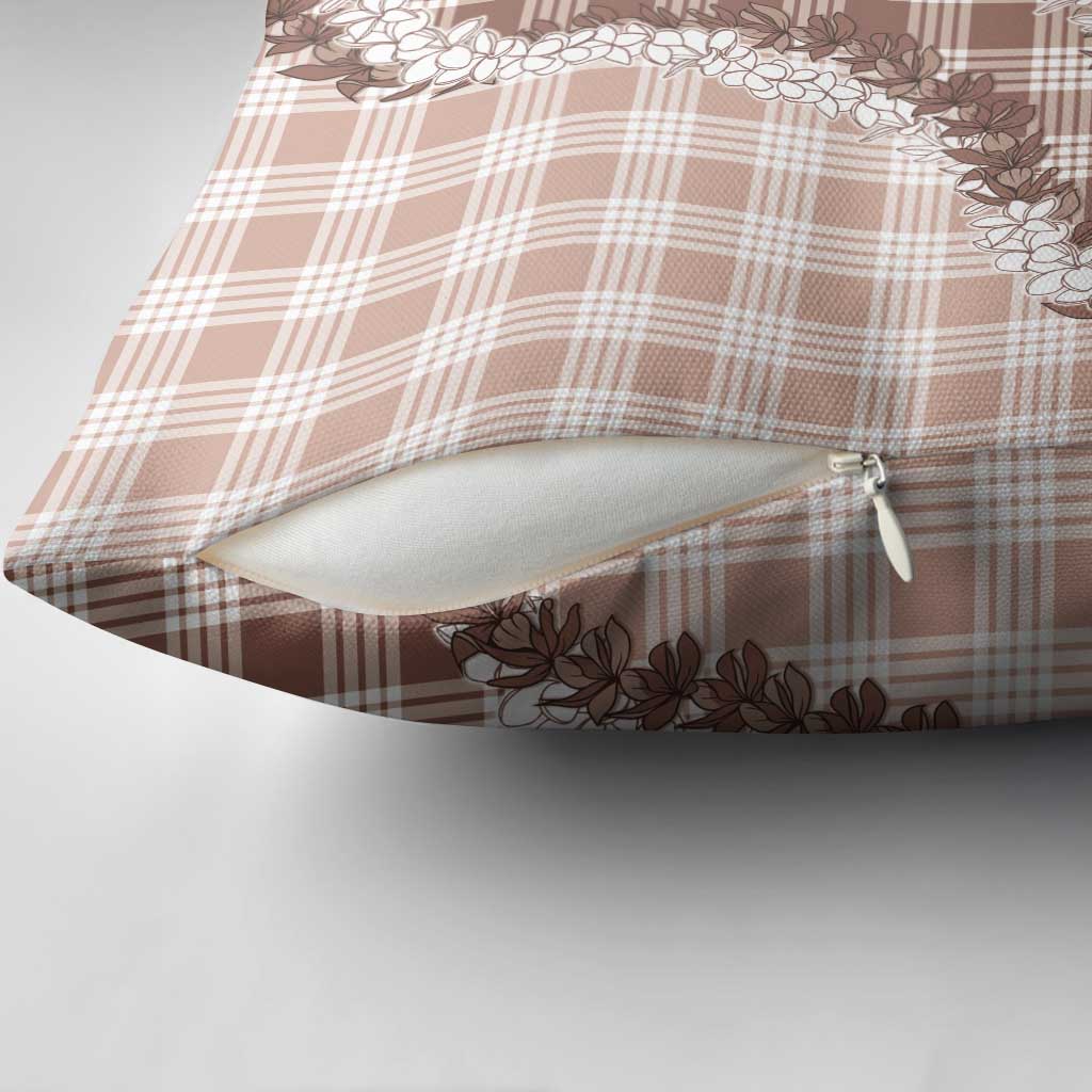Beige Hawaii Palaka Pillow Cover Hawaiian Honohono Lei
