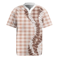 Beige Hawaii Palaka Rugby Jersey Hawaiian Honohono Lei