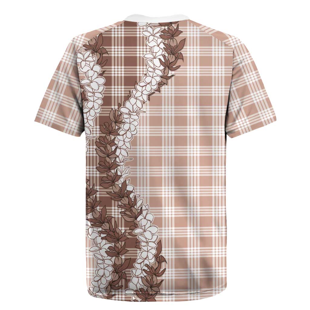 Beige Hawaii Palaka Rugby Jersey Hawaiian Honohono Lei