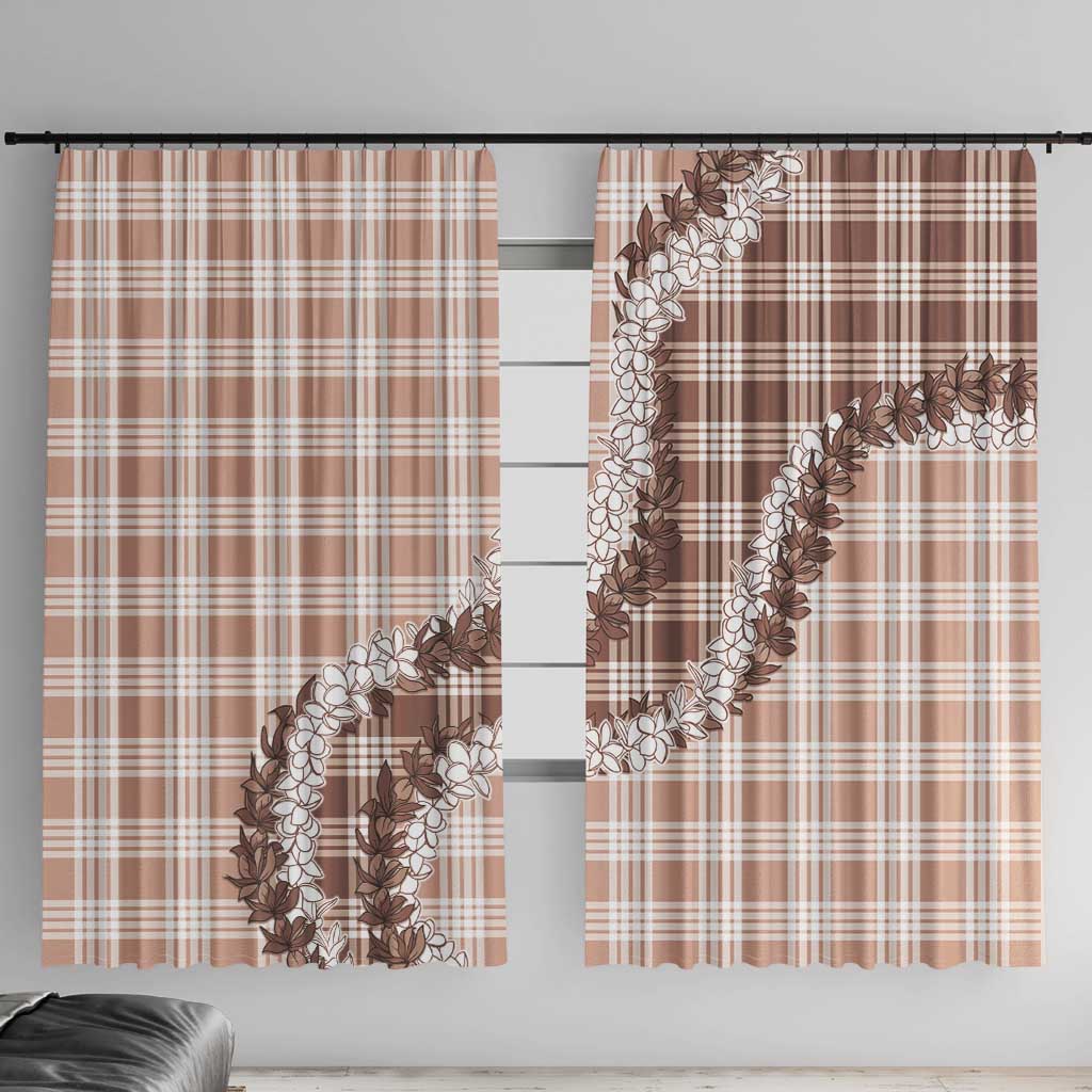 Beige Hawaii Palaka Window Curtain Hawaiian Honohono Lei