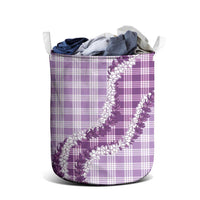 Violet Hawaii Palaka Laundry Basket Hawaiian Honohono Lei