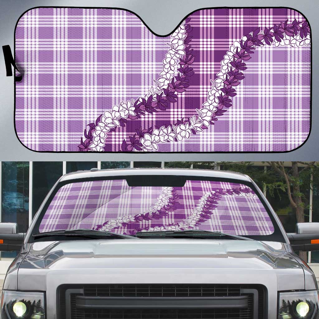 Violet Hawaii Palaka Auto Sun Shade Hawaiian Honohono Lei