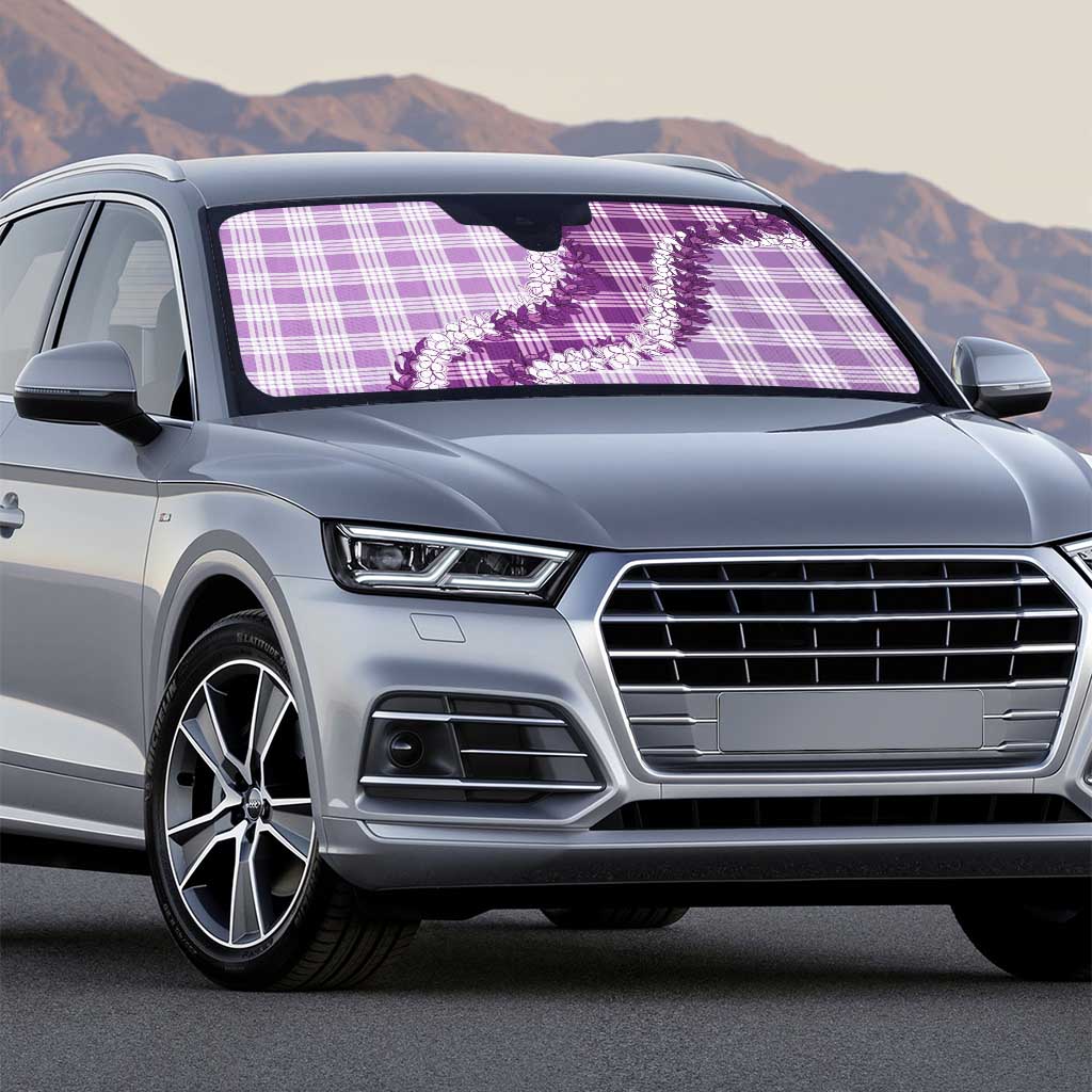 Violet Hawaii Palaka Auto Sun Shade Hawaiian Honohono Lei