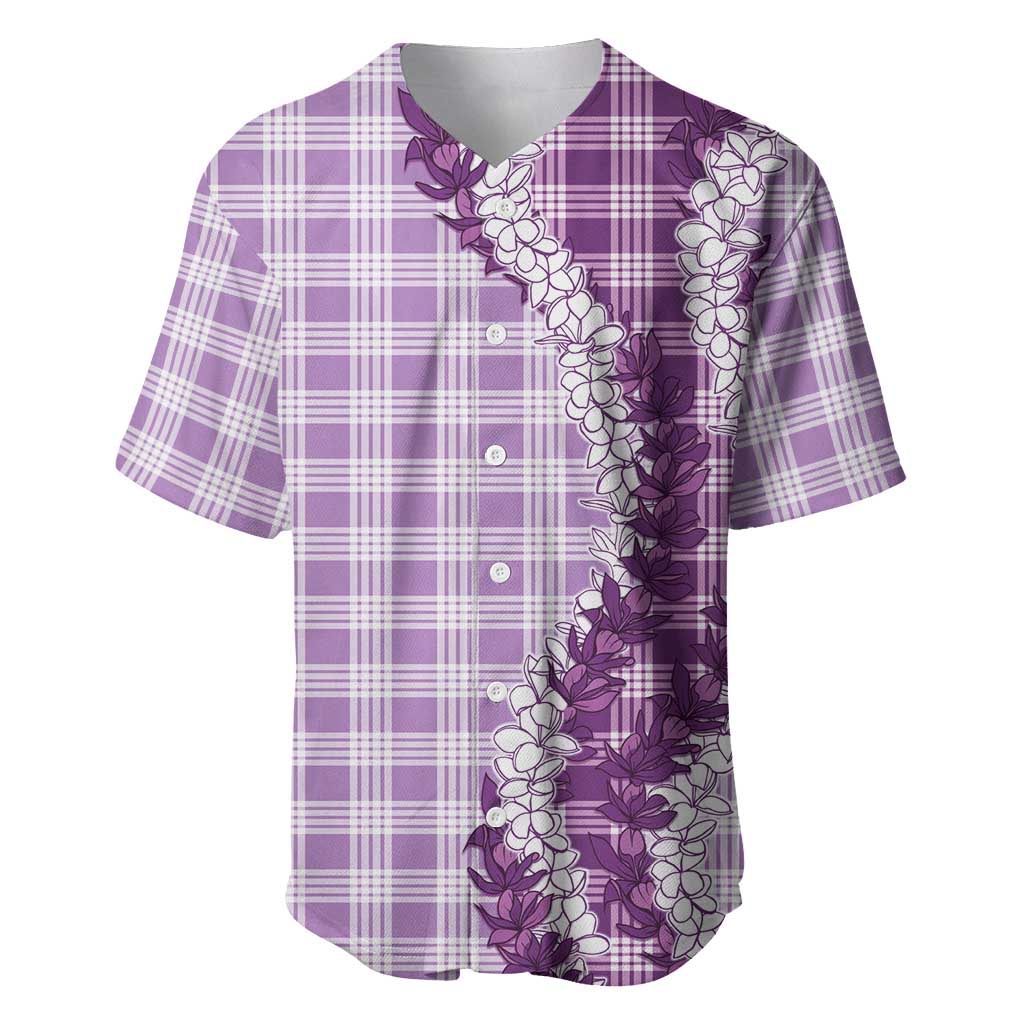 Violet Hawaii Palaka Baseball Jersey Hawaiian Honohono Lei