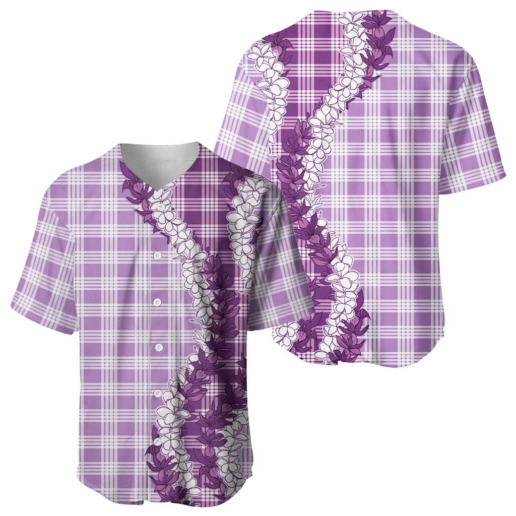 Violet Hawaii Palaka Baseball Jersey Hawaiian Honohono Lei