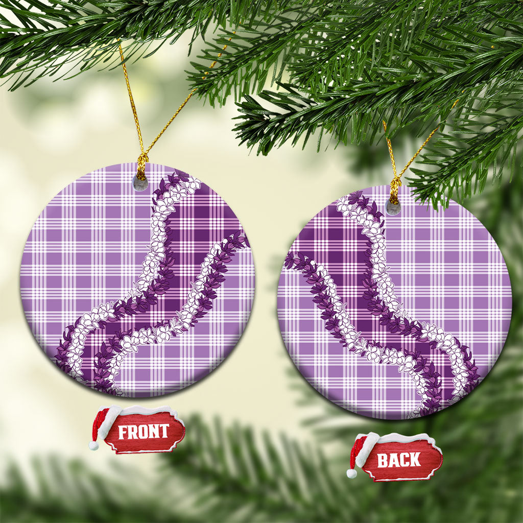 Violet Hawaii Palaka Ceramic Ornament Hawaiian Honohono Lei LT05 Circle Violet - Polynesian Pride