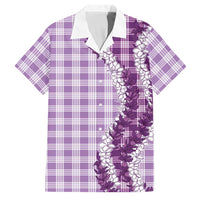 Violet Hawaii Palaka Family Matching Off Shoulder Maxi Dress and Hawaiian Shirt Hawaiian Honohono Lei LT05 Dad's Shirt - Short Sleeve Violet - Polynesian Pride
