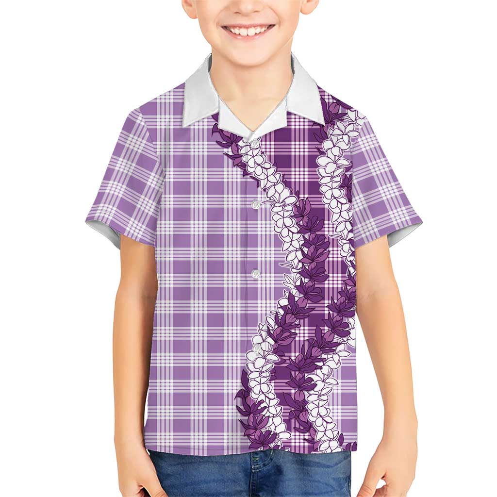 Violet Hawaii Palaka Family Matching Off Shoulder Maxi Dress and Hawaiian Shirt Hawaiian Honohono Lei LT05 Son's Shirt Violet - Polynesian Pride