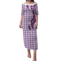 Violet Hawaii Palaka Family Matching Puletasi and Hawaiian Shirt Hawaiian Honohono Lei LT05 Mom's Dress Violet - Polynesian Pride