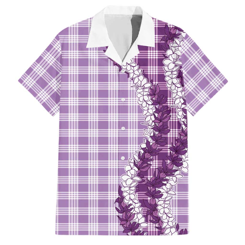 Violet Hawaii Palaka Family Matching Summer Maxi Dress and Hawaiian Shirt Hawaiian Honohono Lei LT05 Dad's Shirt - Short Sleeve Violet - Polynesian Pride