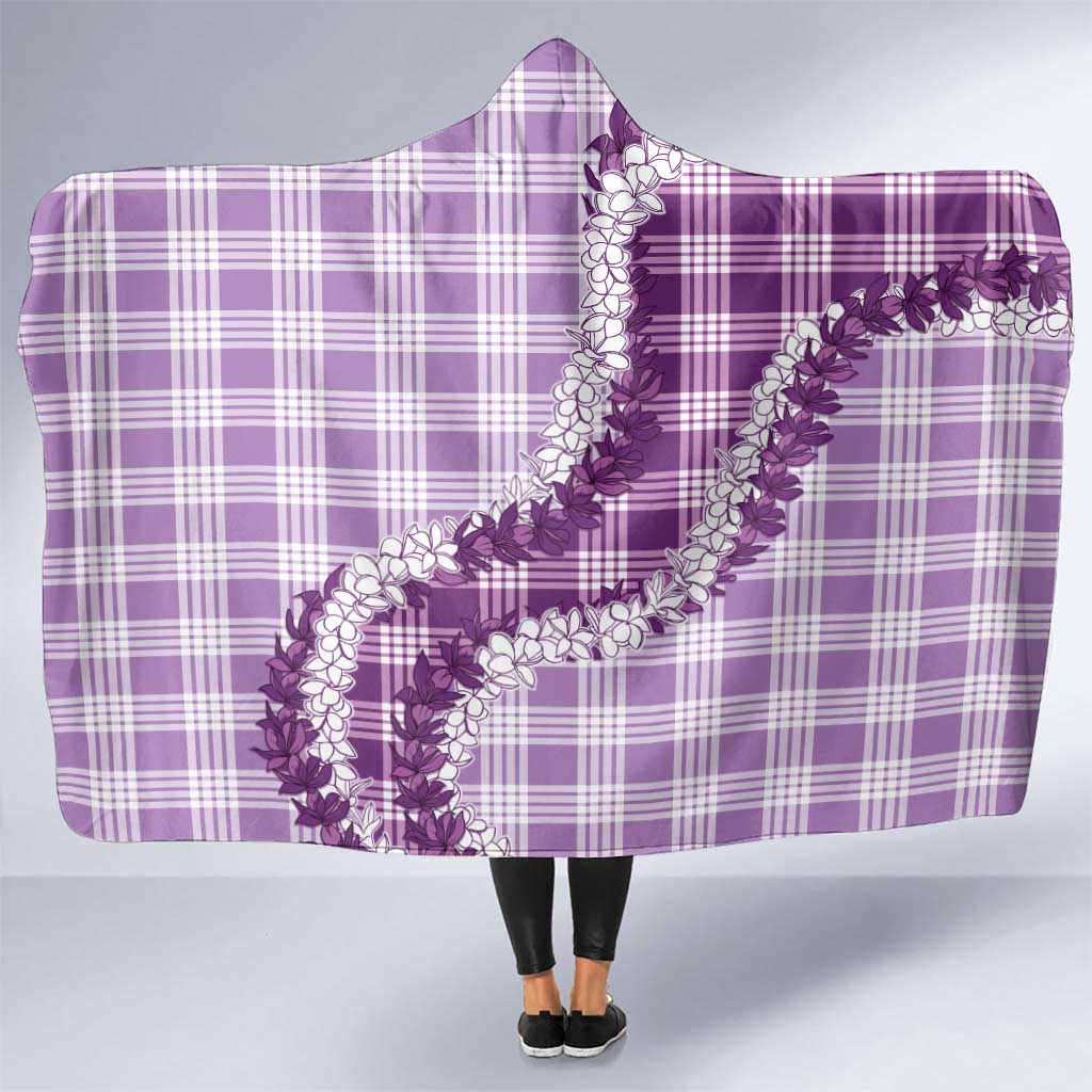 Violet Hawaii Palaka Hooded Blanket Hawaiian Honohono Lei