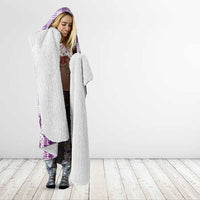 Violet Hawaii Palaka Hooded Blanket Hawaiian Honohono Lei