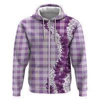 Violet Hawaii Palaka Hoodie Hawaiian Honohono Lei LT05 Zip Hoodie Violet - Polynesian Pride