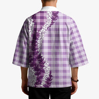 Violet Hawaii Palaka Kimono Hawaiian Honohono Lei