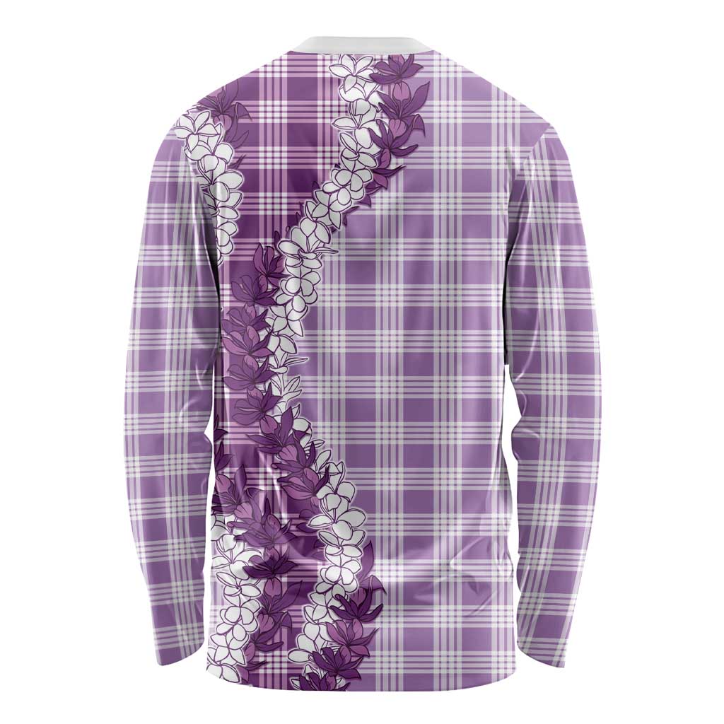 Violet Hawaii Palaka Long Sleeve Shirt Hawaiian Honohono Lei