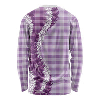 Violet Hawaii Palaka Long Sleeve Shirt Hawaiian Honohono Lei