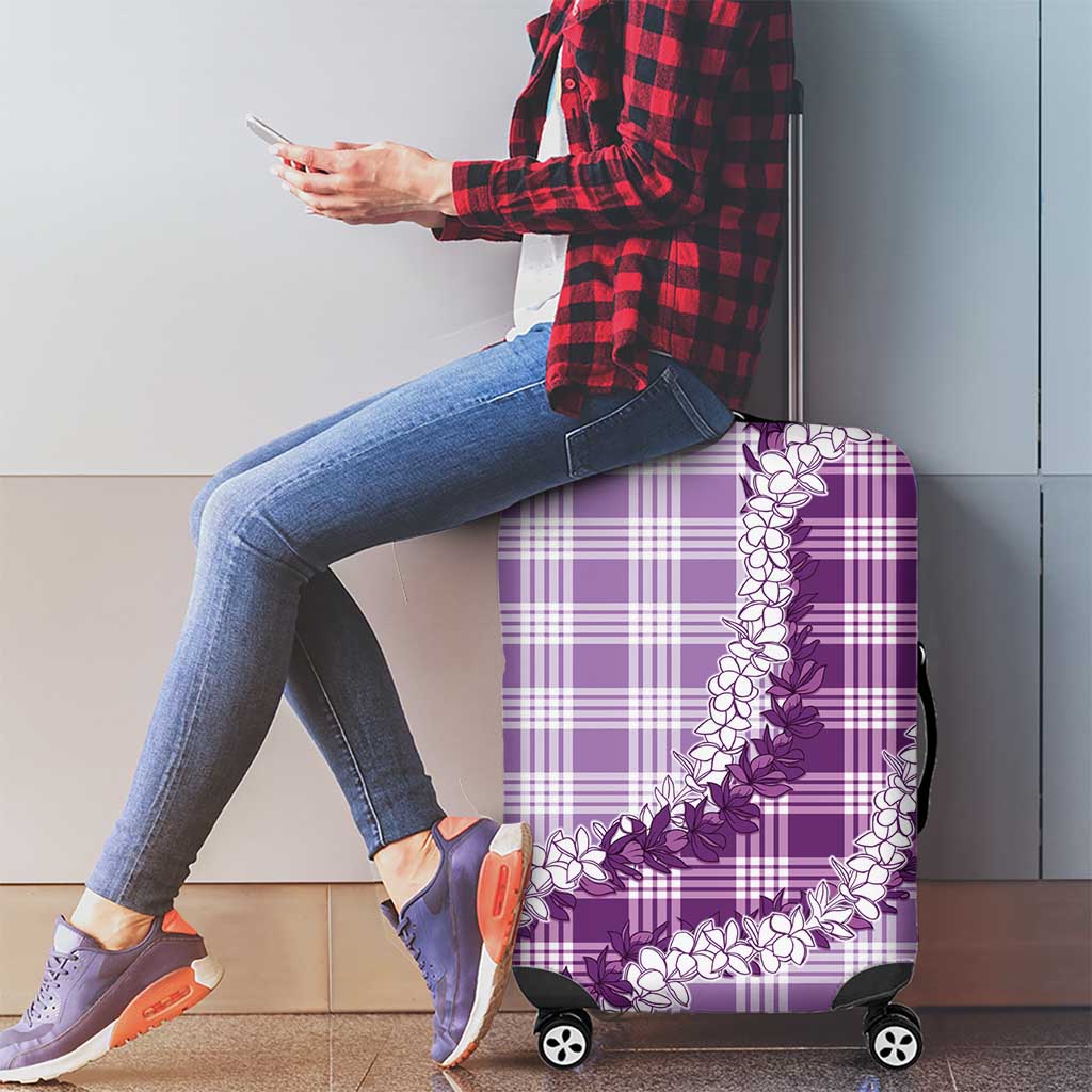 Violet Hawaii Palaka Luggage Cover Hawaiian Honohono Lei