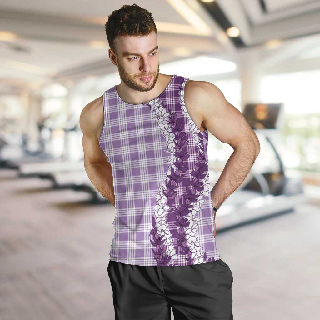 Violet Hawaii Palaka Men Tank Top Hawaiian Honohono Lei