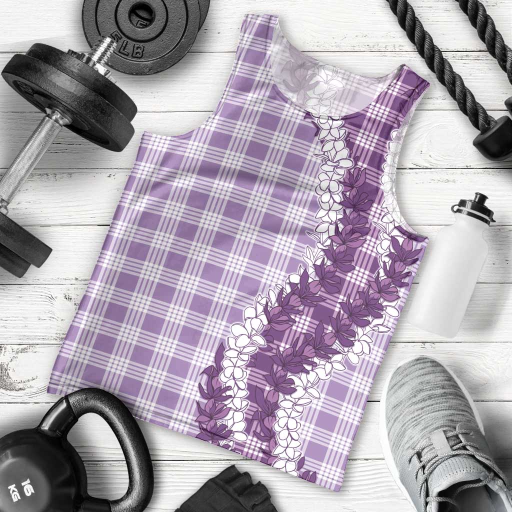 Violet Hawaii Palaka Men Tank Top Hawaiian Honohono Lei
