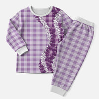 Violet Hawaii Palaka Pajama Set Hawaiian Honohono Lei