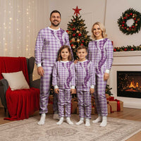 Violet Hawaii Palaka Pajama Set Hawaiian Honohono Lei