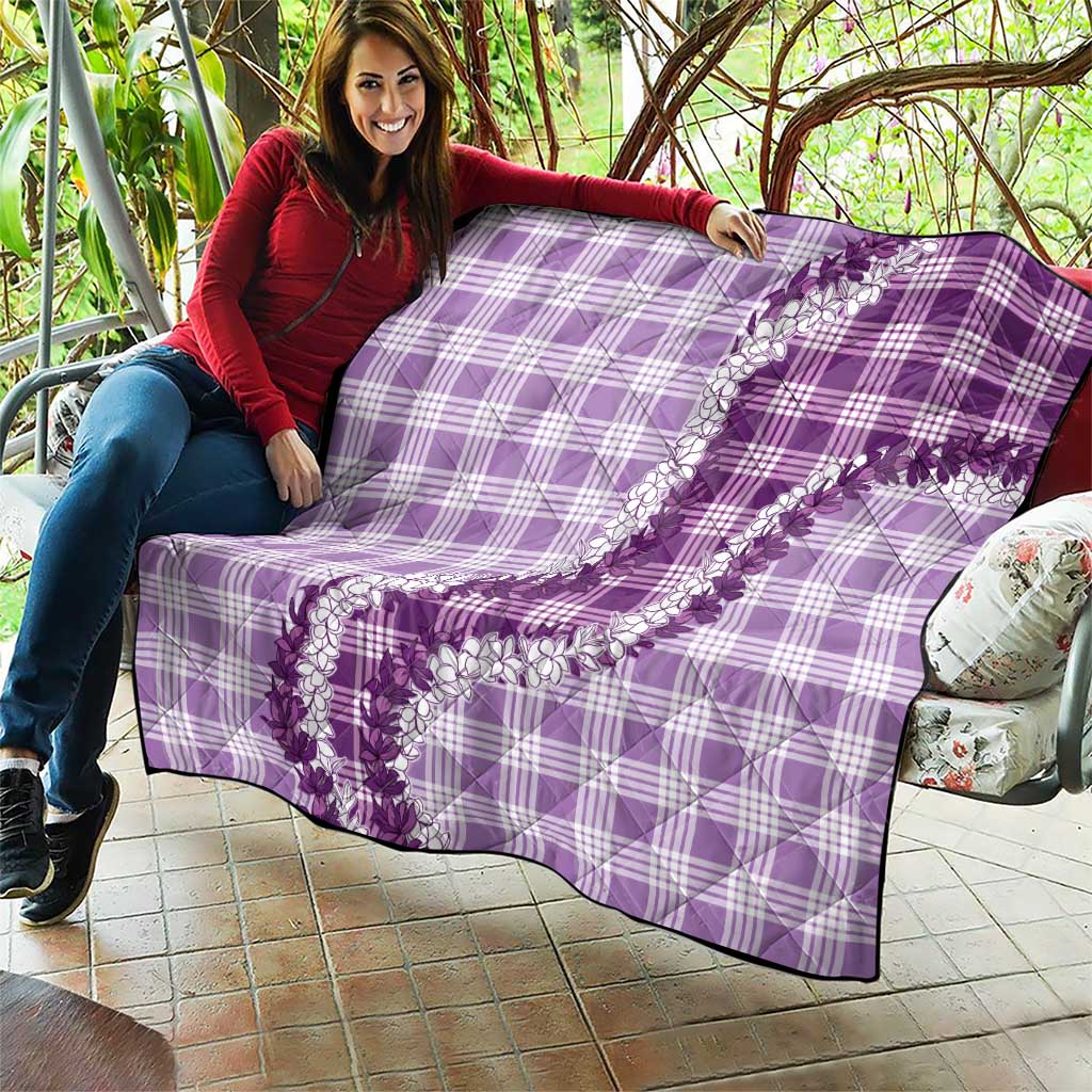 Violet Hawaii Palaka Quilt Hawaiian Honohono Lei