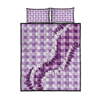 Violet Hawaii Palaka Quilt Bed Set Hawaiian Honohono Lei