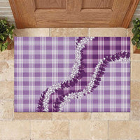 Violet Hawaii Palaka Rubber Doormat Hawaiian Honohono Lei