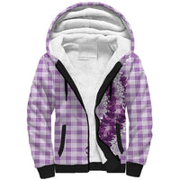 Violet Hawaii Palaka Sherpa Hoodie Hawaiian Honohono Lei