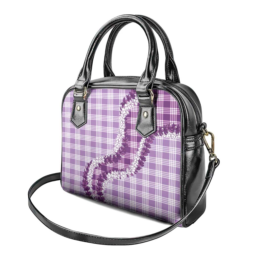 Violet Hawaii Palaka Shoulder Handbag Hawaiian Honohono Lei