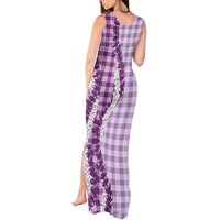 Violet Hawaii Palaka Tank Maxi Dress Hawaiian Honohono Lei