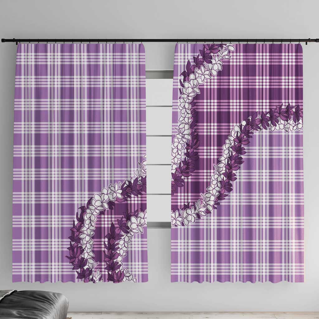 Violet Hawaii Palaka Window Curtain Hawaiian Honohono Lei
