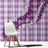 Violet Hawaii Palaka Window Curtain Hawaiian Honohono Lei