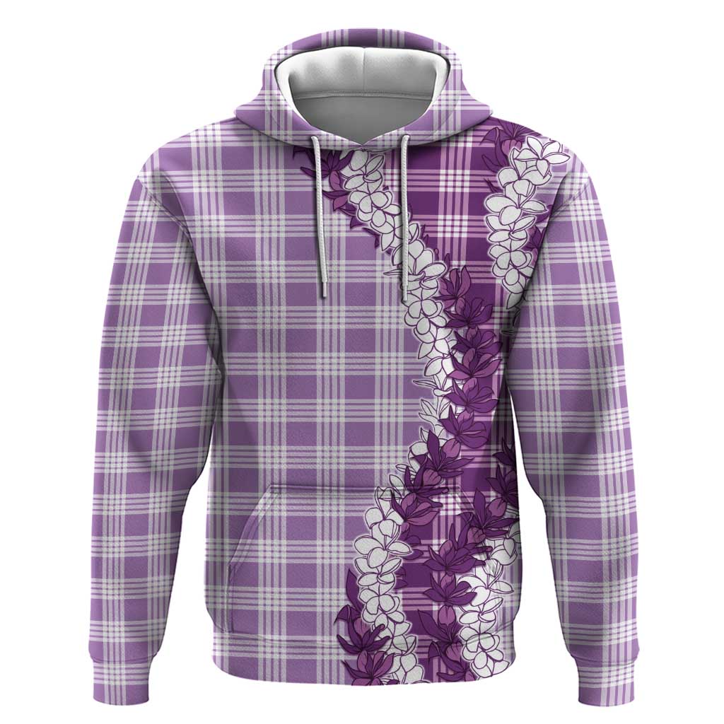 Violet Hawaii Palaka Zip Hoodie Hawaiian Honohono Lei