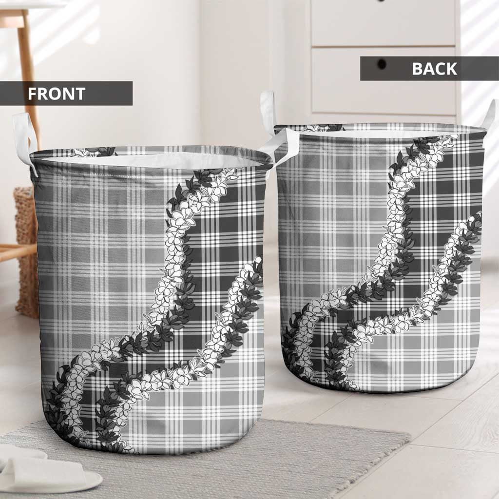 Gray Hawaii Palaka Laundry Basket Hawaiian Honohono Lei
