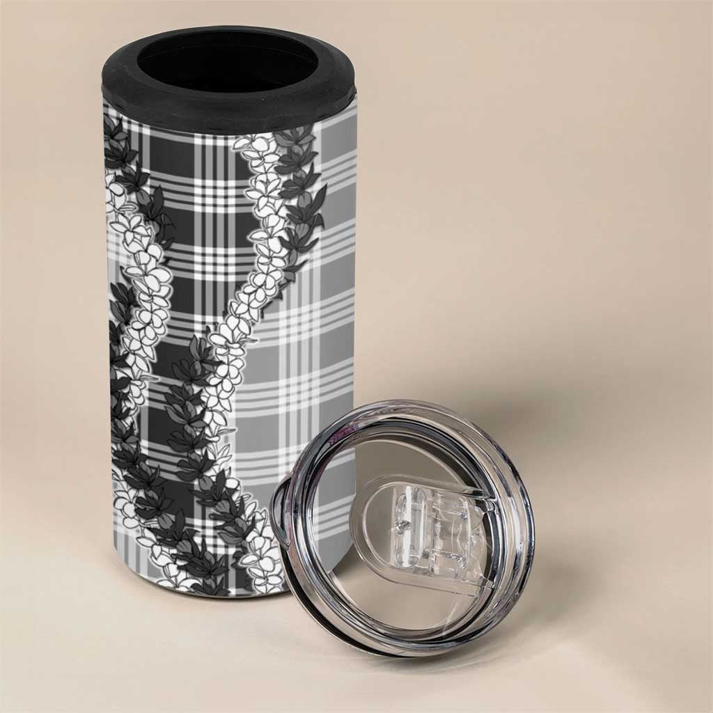 Gray Hawaii Palaka 4 in 1 Can Cooler Tumbler Hawaiian Honohono Lei