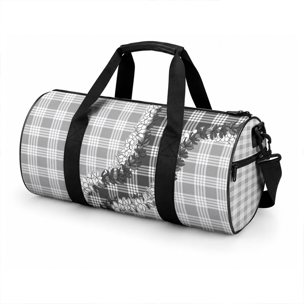 Gray Hawaii Palaka Duffle Bag Hawaiian Honohono Lei