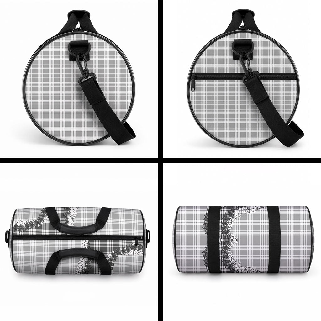 Gray Hawaii Palaka Duffle Bag Hawaiian Honohono Lei